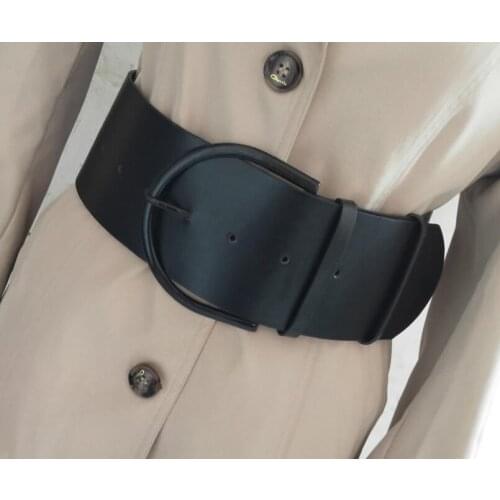Womens runway fashion pu leather Cummerbunds female Dress Corsets Waistband Belts decoration wide belt R2577