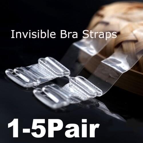 1/3/5Pairs Plastic Buckle Bra Straps Belt Womens Elastic Transparent Silicone Adjustable Invisible Intimates Women Accessories