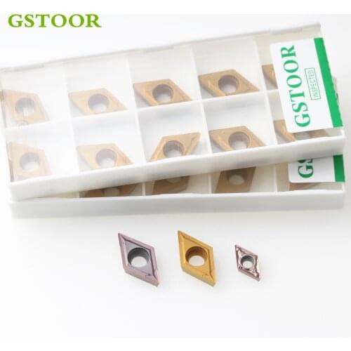 10PCS DCMT070204 DCMT070208 MV DCMT11T304 DCMT11T308 GM9030 Internal Turning Tools Carbide Inserts CNC Lathe Cutter Cutting Tool