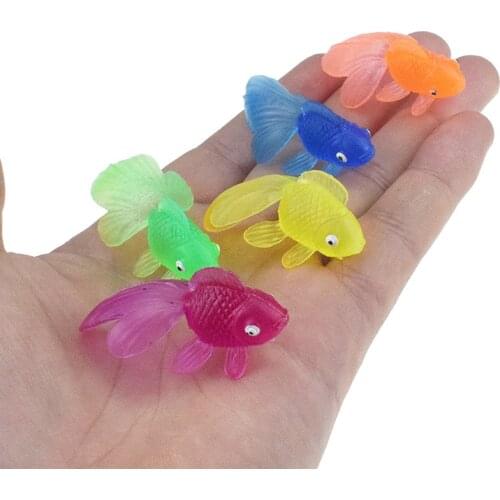 10Pcs PVC Simulation Gold Fish Baby Bath Toys Kids Mini Goldfish Water Toddler Fun Swimming Beach Gifts