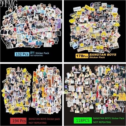 132/178pcs KPOP Bangtan Boys Stickers Set New Album Butter Cute Boys Idols Kawaii Cartoon Korea Stickers Pack Photos Poster