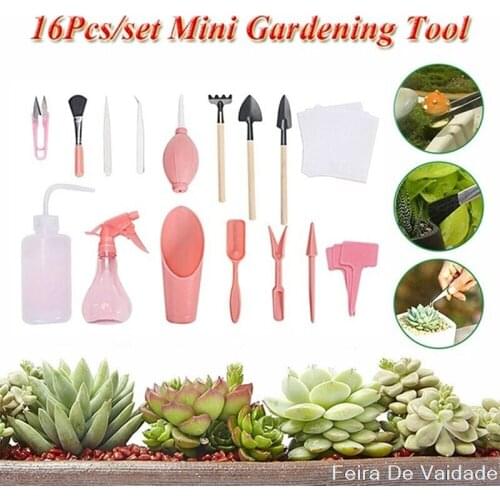 16Pcs Garden Planter Kit DIY Sowing Succulents Transplant Seedlings Planted Tool Bonsai Fertilizer Drilling Device 1 Set
