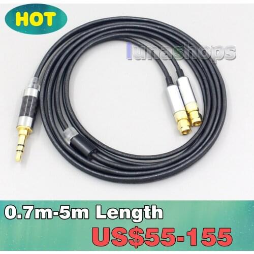 2.5mm 3.5mm 4.4mm XLR Black 99% Pure PCOCC Earphone Cable For HiFiMan HE400 HE5 HE6 HE300 HE4 HE500 HE6 LN007144