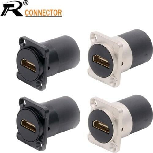 4Pcs/Lot HDMI-Compatible Docking Bend Angle Female Connector Solder-free Panel Mount Converter D-type Module