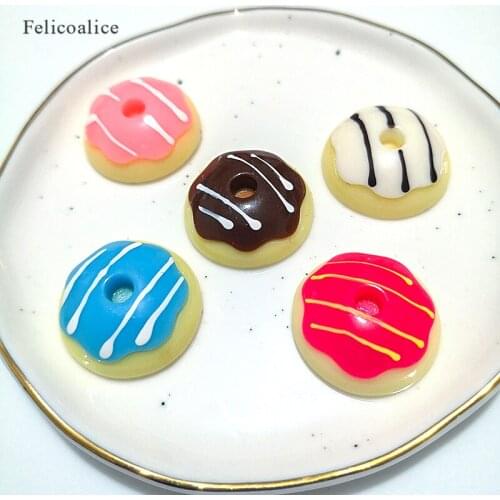 5Pcs/Lot Slime Supplies Toy New DIY Mini Resin Donuts Slime Accessories Filler For Fluffy Clear Crystal Slime