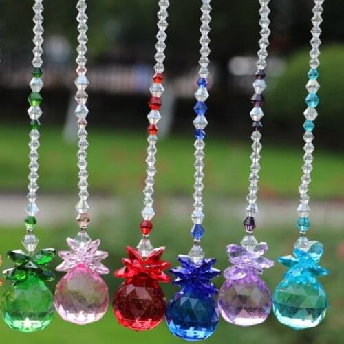 6PCS Crystal Sun Catchers Chandelier Crystals Ball Prism Pendant Rainbow Maker Hanging Chakra Suncatcher