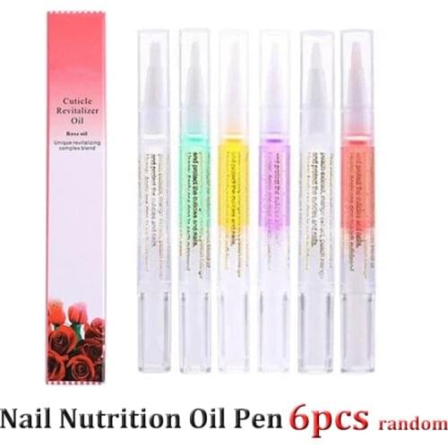 6pcs Random Nail Nutrition Oil Pen Nail Treatment Cuticle Revitalizer Oil Prevent Agnail Nail Polish Nourish Skin Nail Treatment