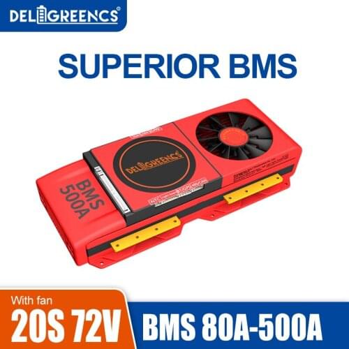Fan BMS 20S 72V 80A 100A 150A 200A 500A Li-ion 3.7 Lithium Battery 18650 Charger Solar panel Balance Drill Motor Inverter