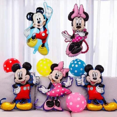 Large Mickey Minnie Mouse Balloons Disney Cartoon Foil Balloon Baby Shower Birthday Party Decorations Kids Classic Toys Gifts