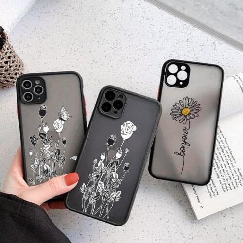 Moskado Flowers Butterfly Phone Case For iPhone 12 Pro Max 11 Pro Max X XR XSMax 7 8 Plus SE 2020 Clear Matte Hard PC Back Cover