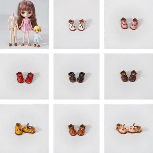Ob11 baby shoes and clothes GSC plain body obitsu11 small cloth rabbit shoes ob24 cow leather shoes
