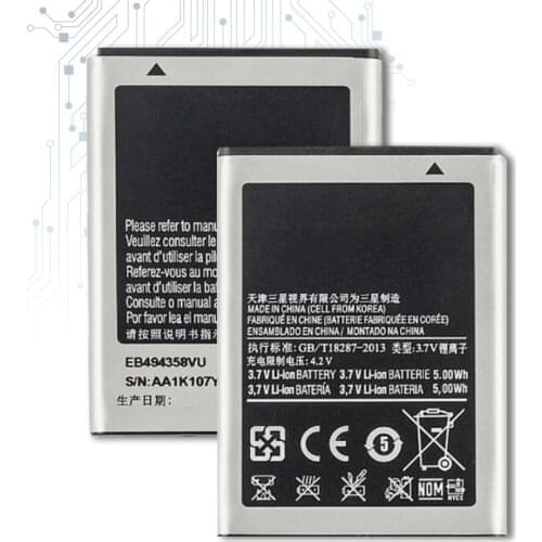 EB494358VU Battery For Samsung Galaxy Ace S5830 S5660 S7250D S5670 i569 I579 GT-S6102 S6818 GT-S5839i 1350mAh with Track Code