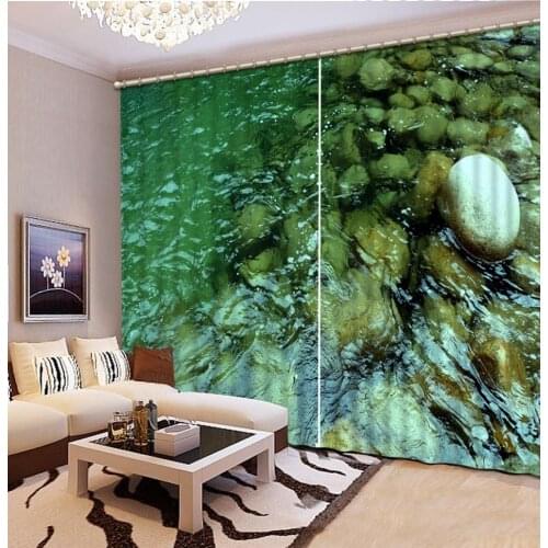 European curtains Custom 3d curtains for living room kitchen curtains River stones blackout curtains for the bedroom