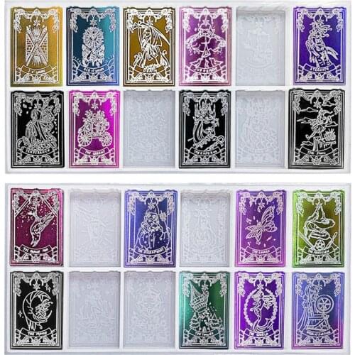 Tarot Cards Resin Mold 24 Major Arcana Cards Silicone Making Mold DIY Personalized Tarots Keychain Crafts Making Epoxy Molds