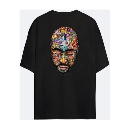 Babba Oversize Black Graffiti 2Pac T-Shirt . It is produced from 100% Cotton First Class Combed Cotton. Soft 2021 New