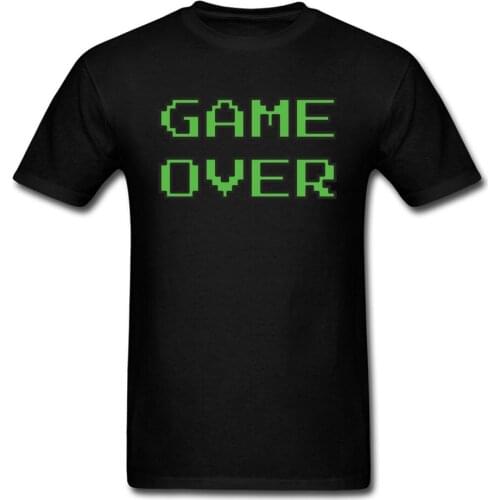 Tops Tees Game Over T-shirt Men T Shirt Birthday Tshirts Funny Black Clothes Letter Print GG Sweatshirts Cotton Round Collar