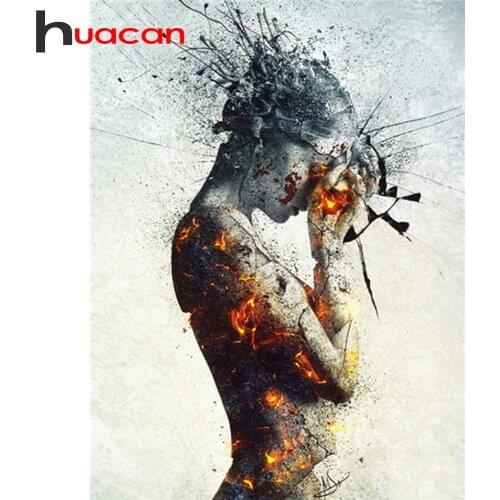 Huacan Full Square&Round Diamond Painting Portrait 5D Diamond Embroidery Mosaic Art Home Decoration