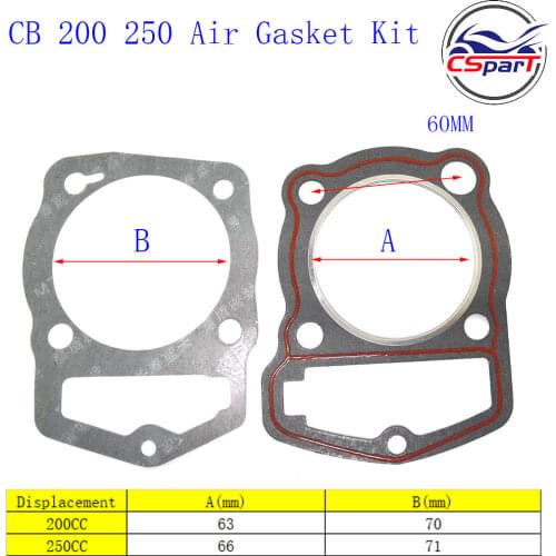 66MM Cylinder Gasket Kit for Loncin ZongShen CB250 250CC 166FMM Kaya Xmotos Apollo Tmax ATV Pit Dirt Bike