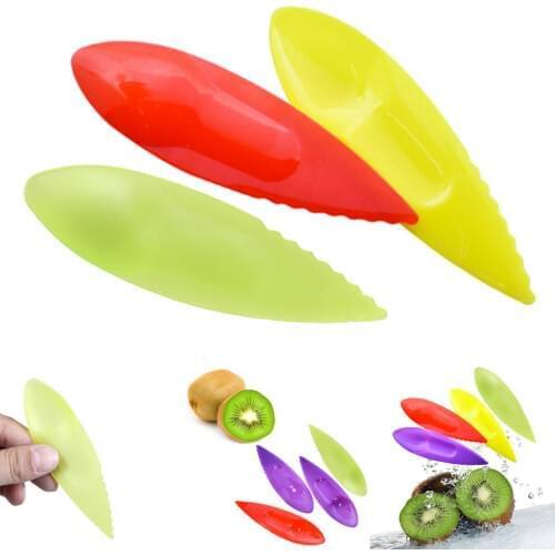 5pcs/set Kiwi Spoon Plastic Candy Color Kiwi Dig Scoop Vegetable Fruit Knife Slicer Peeler Cutter Kitchen Tools