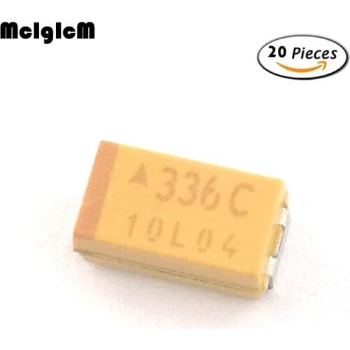 MCIGICM 20pcs C 6032 33uF 16V SMD tantalum capacitor