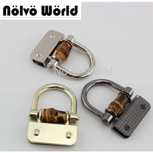 Nolvo World 5-20-50pcs 5.5*3.8cm 4 Colors Bamboo D ring ornament,handbag handle buckles,bamboo closure metal hardware