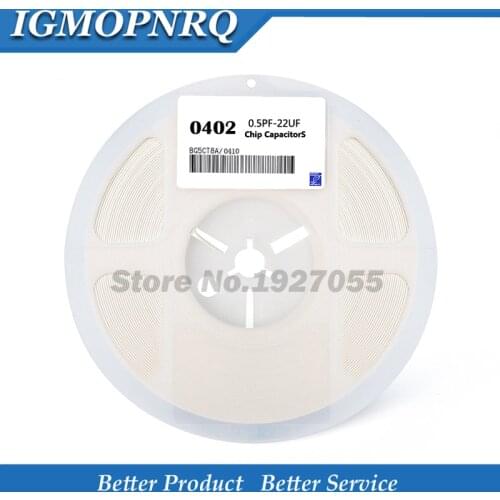 1reel 0402 50V SMD Thick Film Chip Multilayer Ceramic Capacitor 0.5pF-10uF 10NF 100NF 1UF 2.2UF 4.7UF 10UF 1PF 6PF IGMOPNRQ