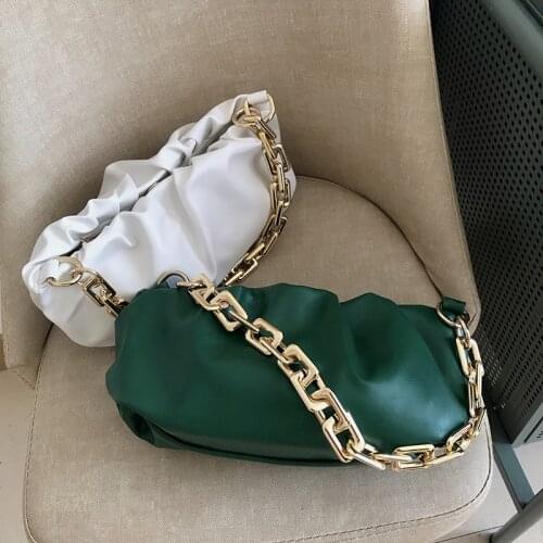 Fashion Gold Chain women Armpit bag 2020 new Luxury design female Shoulder Bags pu leather ladies Hand bags Lady handbag