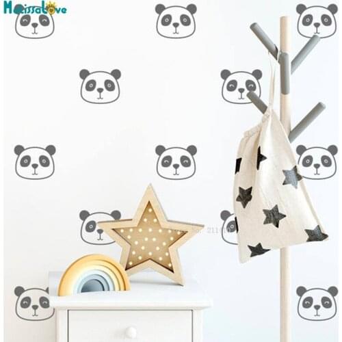 Panda Wall Sticker Nursery Cute Panda Face Decals Vinyl Kids Room Decor DIY Murals Develop Childrens Hands-on Ability YT5087
