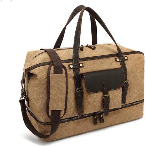 New Men Casual Canvas Travel Bag Large Luggage Storage Bags