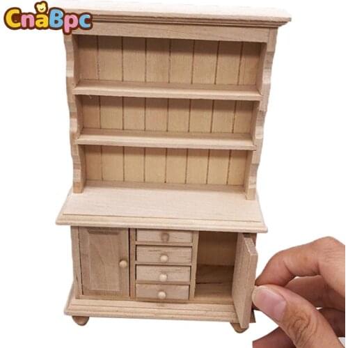 New Miniature Chinese Classical Wardrobe Mini Cabinet Bedroom Furniture Kits Home & Living For 1/12 Scale Dollhouse