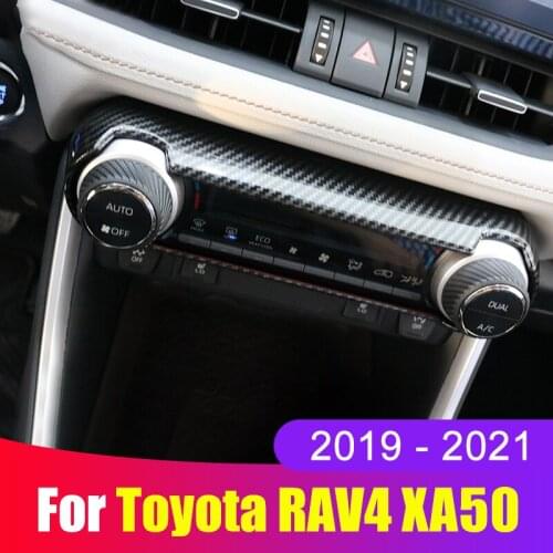For Toyota RAV4 RAV 4 XA50 2019 2020 2021 Car Air Condition Knobs Switch Knob Button Cover Trims Frame Carbon Fiber Accessories