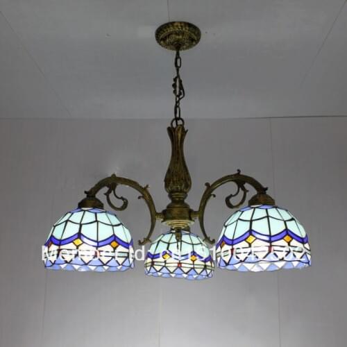 Tiffany Glass Pendant Lamps Brief 3 lights Living room Suspension lamps Corridor Light Bedroom Lamp DIA 56 CM H 65 CM