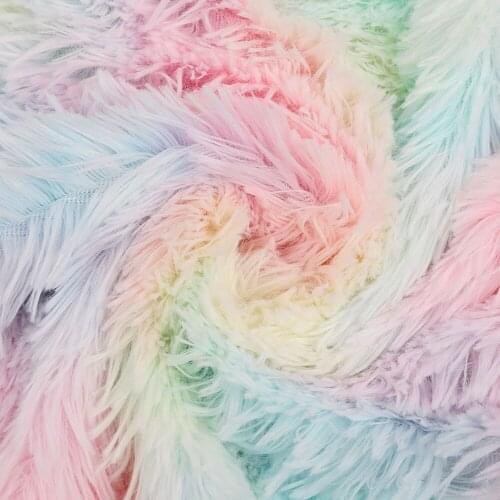 50cm*165cm Rainbow Plush PV Flannel Fabric Colorful Tie Dye Cloth for DIY Toys Home Pet Products Fabric
