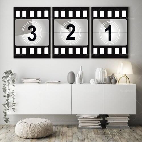 Family Movie Night Countdown Printed Movie Room Decoration Set Poster