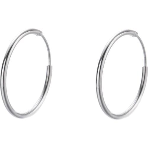 S925 Sterling Silver 45/50/55MM Big Round Circle Earrings Women Real Silver 925 Jewelry Earrings for Women