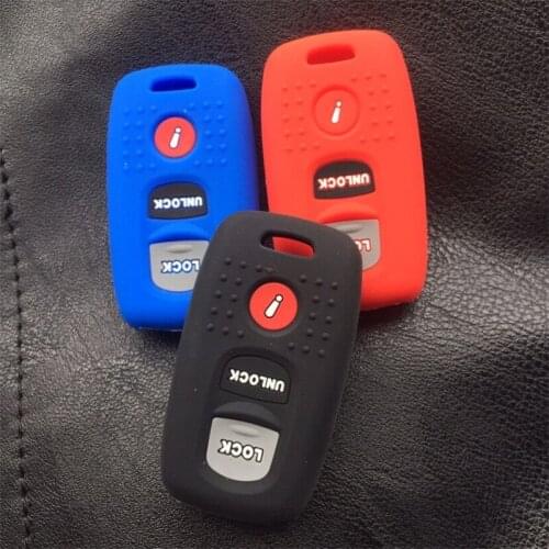 ZAD silicone rubber car key case cover for MAZDA 3 Mazdaspeed 3 3-5 door 3 button key case