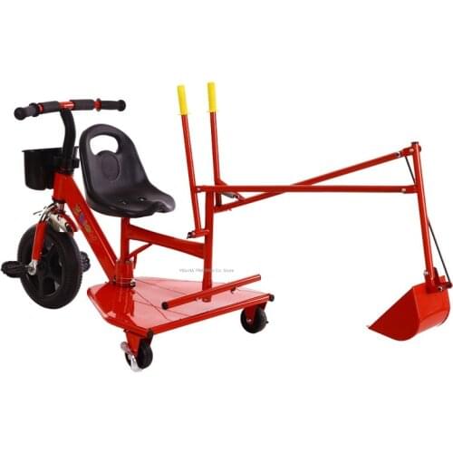 Outdoor Childrens Tricycle Excavator, Kids Ride On Sandpit Digger For 2-7 Ages