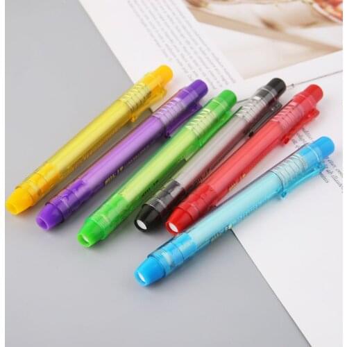 Creative Press Type Pen Shape Eraser Writing Drawing Pencil Erase Student School Office Stationery Learning Painting Accessory
