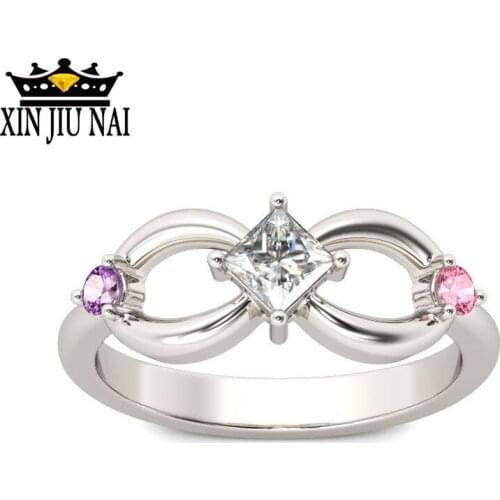 925 anillos silver Jewelry CZ Infinity Endless Love Claddagh 8 Shape Rings For Women Purple Crystal Wedding Ranel feminino
