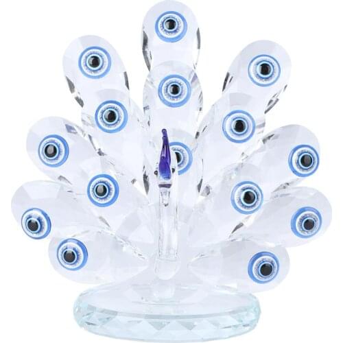 1pc Crystal Craft Peacock Model Simulation Crystal Peacock Adornment Car Ornament for Children Home Garden Xmas
