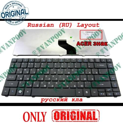 100% Genuine New Russian RU Laptop keyboard for Acer Aspire 3810 3810T 4735 4735G 4735Z 4736 4736G 4736Z Black V104602AS1