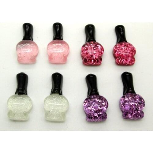 30Pcs Mixed Resin Nail Polish Beads Decoration Crafts Flatback Cabochon Scrapbooking Fit Phone Embellishments Diy Accessories