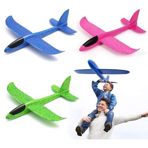 48 cm large EPP foam hand throwing aircraft seven color flashlight foam swirl special effects anti aircraft model aircraft