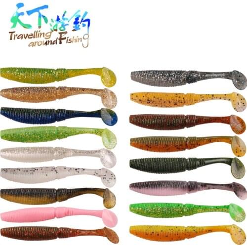 TAF Soft Baits 5pcs 7cm 3g Silicone Soft Fishing Lures 17 Colors T Tail Quality Worm Isca Artificial Wobblers Soft Swimbaits