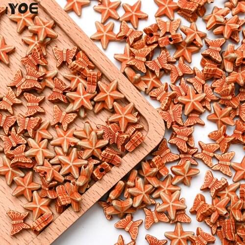 50-200pcs Acrylic Vintage Loose Spacer Beads Star Butterfly Jewelry Beads for Making Bracelet Necklace Anklet DIY Accessories