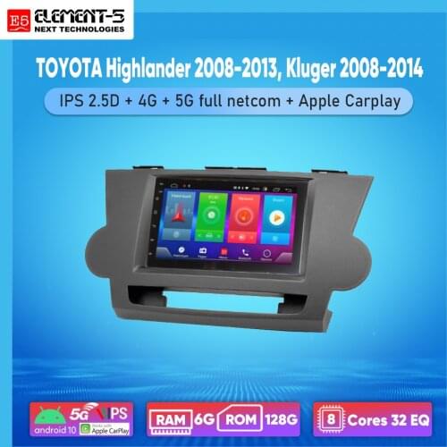 ELEMENT-5 7" 2G+32G Android 8,9,10 4G WIFI RDS DSP CarRadio For TOYOTA Highlander 2008-2013,Kluger 2008-2014,Navigation GPS HIFI