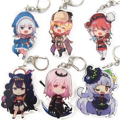 Hololive Minato Aqua Houshou Marine Nekomata Okayu Keyring Pendant Cosplay Anime School bag Itabag Toys Cartoon Keychain Gifts