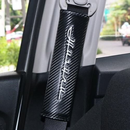 Car Styling Carbon fiber Seat Belt Cover Pad fit for Lada VESTA Niva Kalina Priora Granta largus Vaz Samara 2110 car Accessories