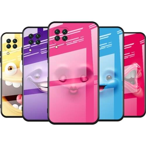 Tempered Glass Cover 3D funny face For Huawei Y6 Y7 Y9 Y5P Y6P Y8S Y8P Y9A P Smart Z 2019 2020 2021 Phone Case