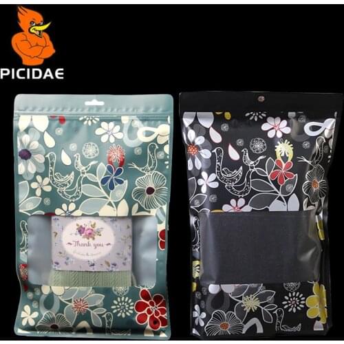 Color Printing Ziplock Window Plastic Packaging Bag Clothing Bone Panties Leggings One Piece Cotton Leather Skirt Swimsuit Pants